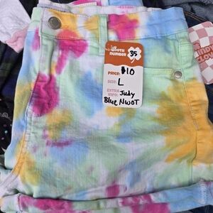 Judy Blue Vibrant Yellow and Green Jean Shorts